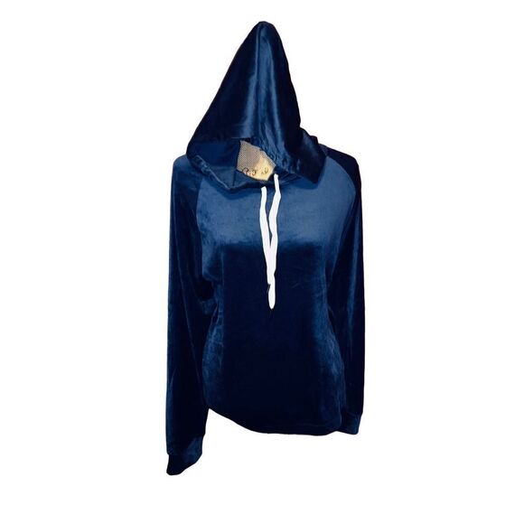 NWT J.Crew blue velour hoodie size 3X - Picture 1 of 3